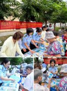 通过发放宣传材料、摆放科普展板、吊挂从题